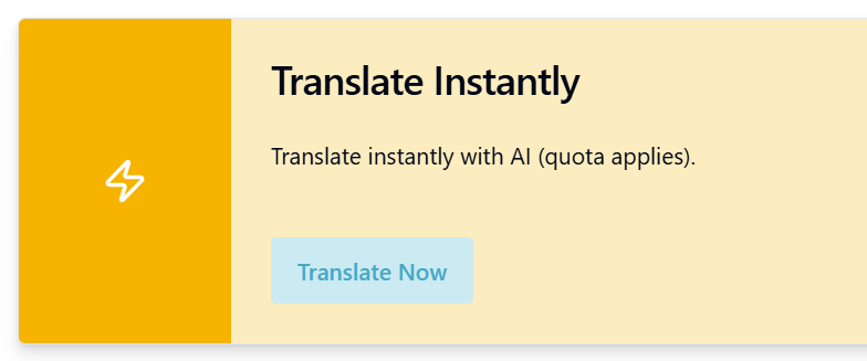 Taia AI Translator - instant document translation interface